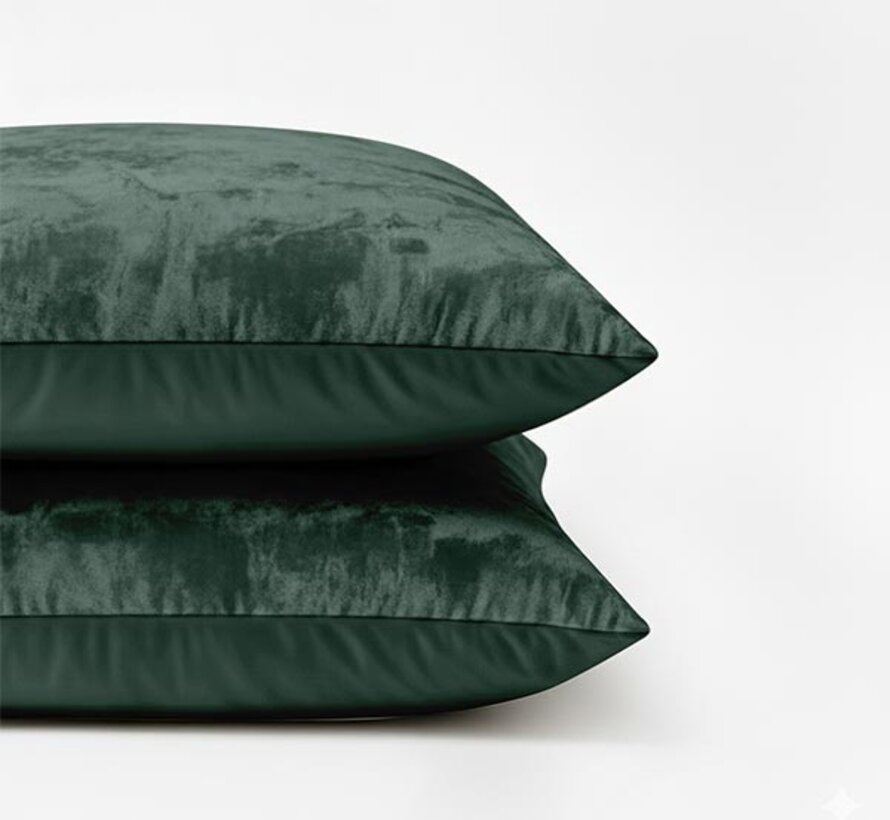 2-Pack: Kussenslopen - Donkergroen Velvet