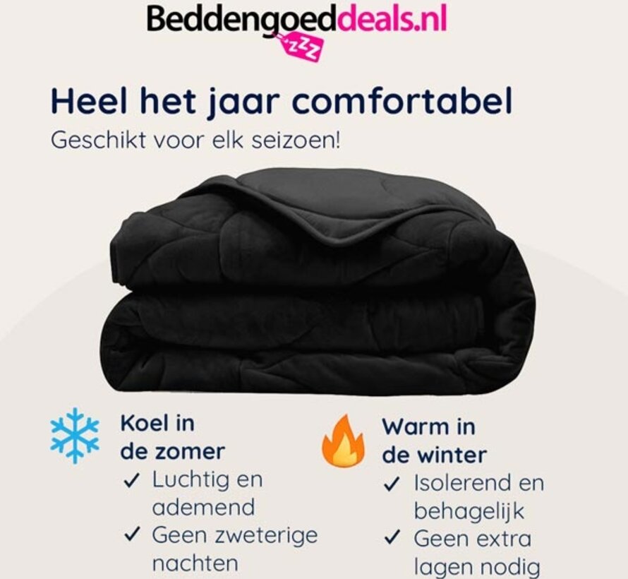 Dekbed Zonder Overtrek - Zwart Velvet