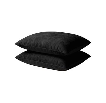 Whitelabel 2-Pack: Kussenslopen - Zwart Velvet