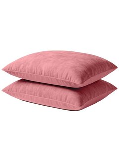 Whitelabel 2-Pack: Kussenslopen - Oud Roze Velvet