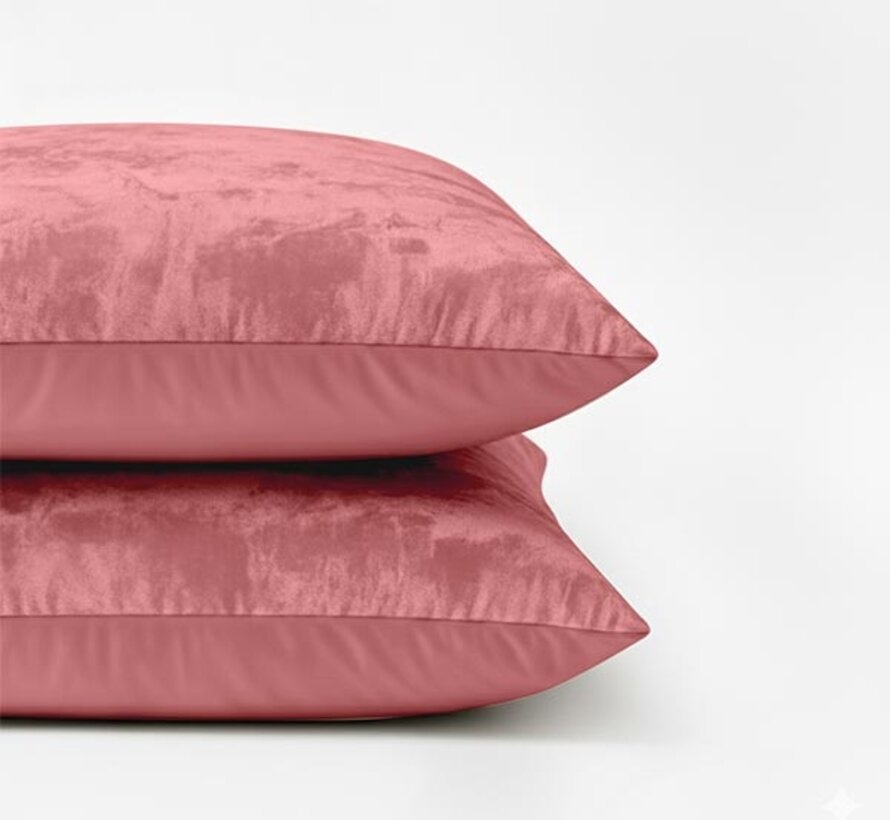 2-Pack: Kussenslopen - Oud Roze Velvet