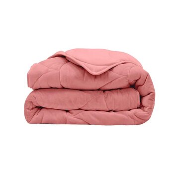 Whitelabel Dekbed Zonder Overtrek - Oud Roze Velvet