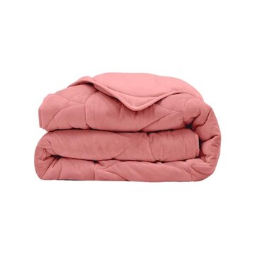 Whitelabel Dekbed Zonder Overtrek - Oud Roze Velvet