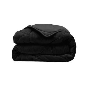 Whitelabel Dekbed Zonder Overtrek - Zwart Velvet