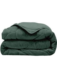 Whitelabel Dekbed Zonder Overtrek - Donkergroen Velvet