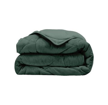 Whitelabel Dekbed Zonder Overtrek - Donkergroen Velvet