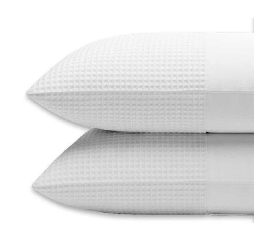 2-Pack: Kussenslopen - Wit Waffle