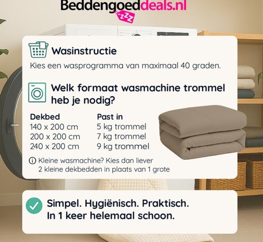 Dekbed Zonder Overtrek - Taupe Waffle