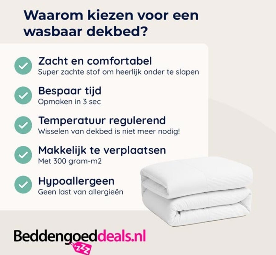 Dekbed Zonder Overtrek - Wit Waffle