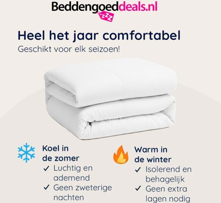 Dekbed Zonder Overtrek - Wit Waffle