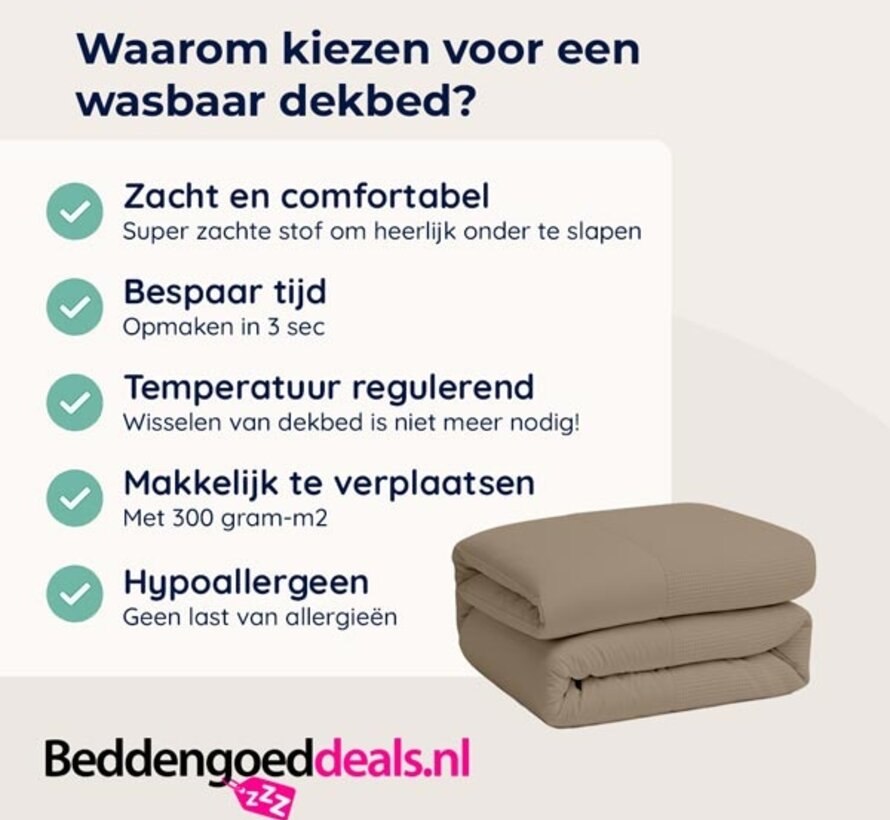 Dekbed Zonder Overtrek - Taupe Waffle