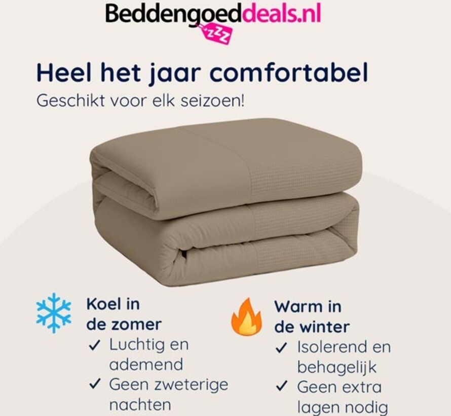 Dekbed Zonder Overtrek - Taupe Waffle