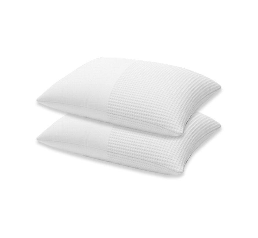 2-Pack: Kussenslopen - Wit Waffle