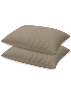 Zydante 2-Pack: Kussenslopen - Taupe Waffle