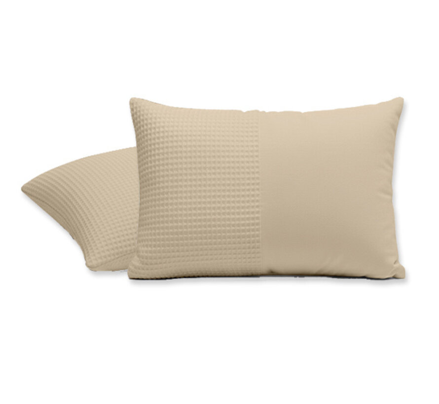 2-Pack: Kussenslopen - Zand Waffle