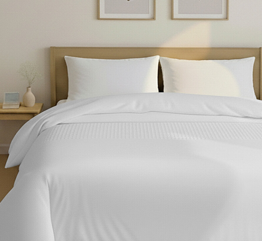 Dekbed Zonder Overtrek - Wit Waffle