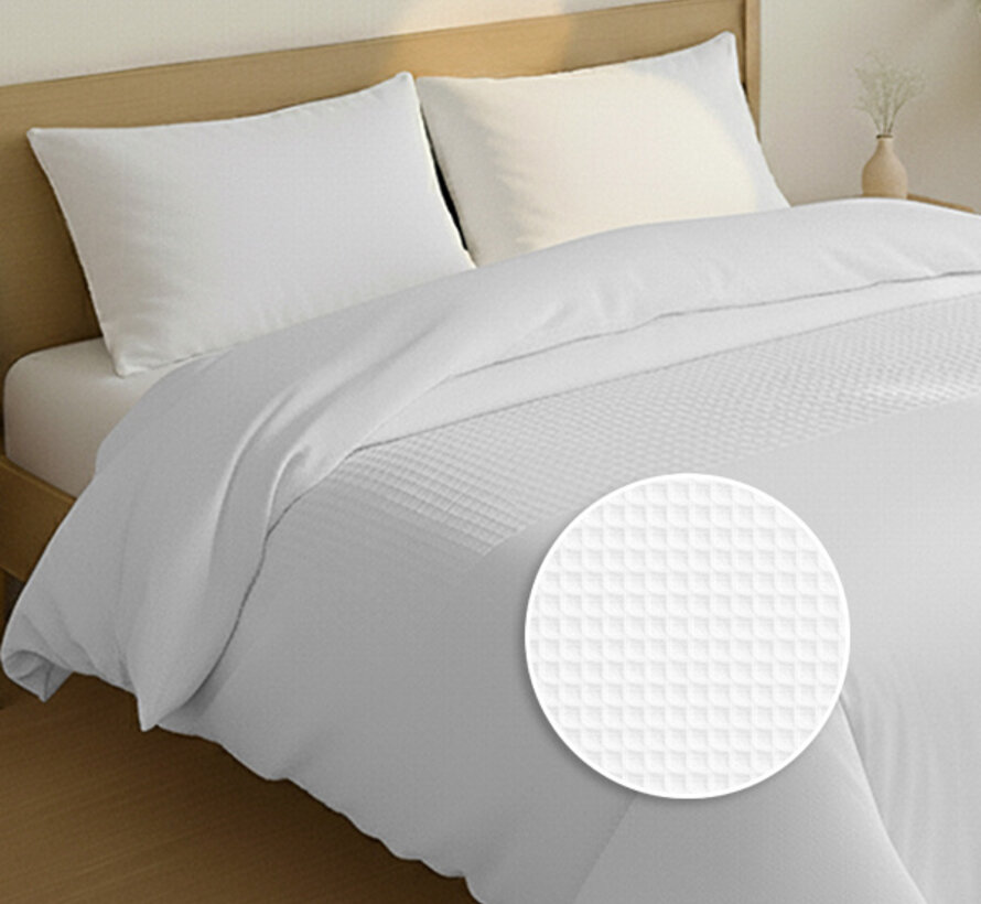 Dekbed Zonder Overtrek - Wit Waffle