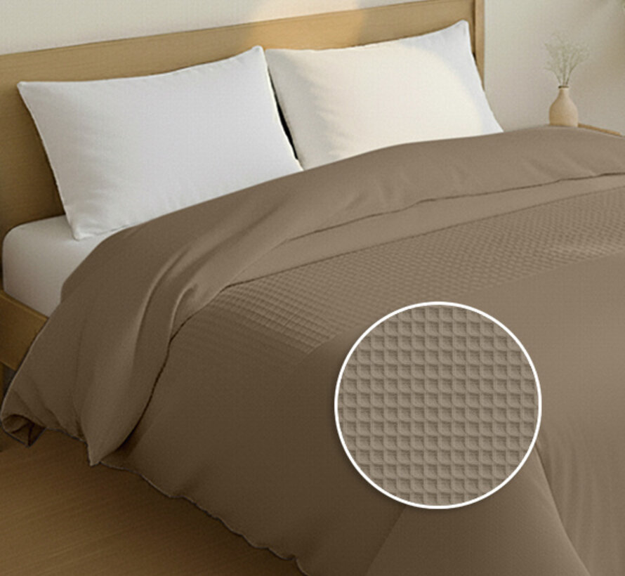 Dekbed Zonder Overtrek - Taupe Waffle