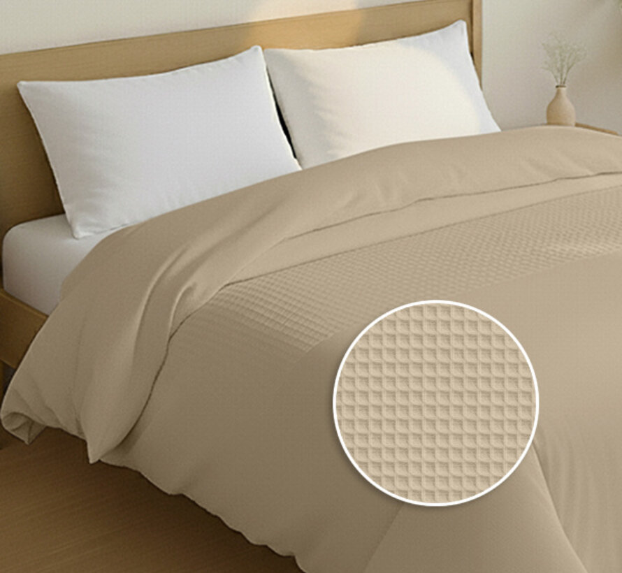 Dekbed Zonder Overtrek - Zand Waffle