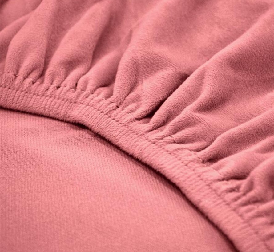 Hoeslaken - Oud Roze Velvet