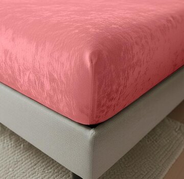 Whitelabel Hoeslaken - Oud Roze Velvet