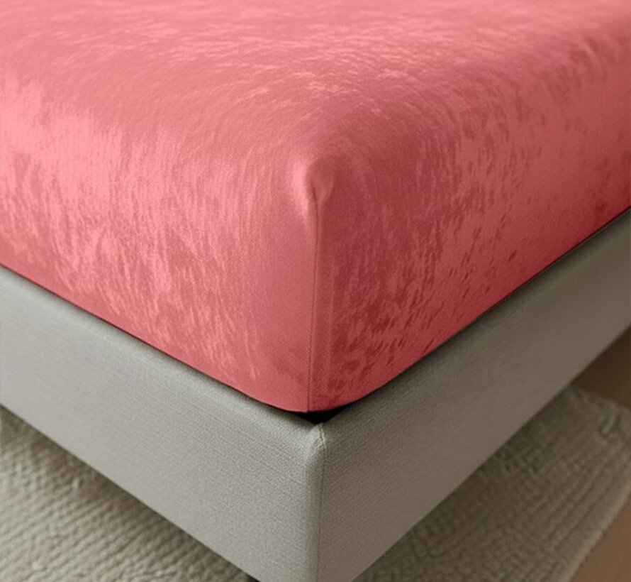 Hoeslaken - Oud Roze Velvet
