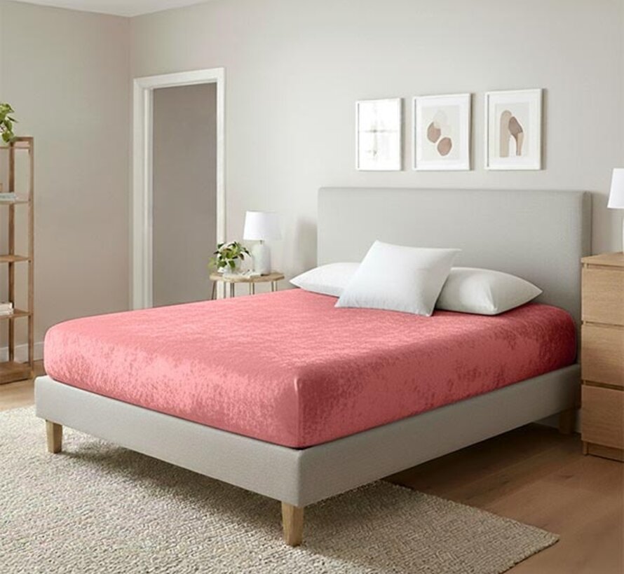 Hoeslaken - Oud Roze Velvet