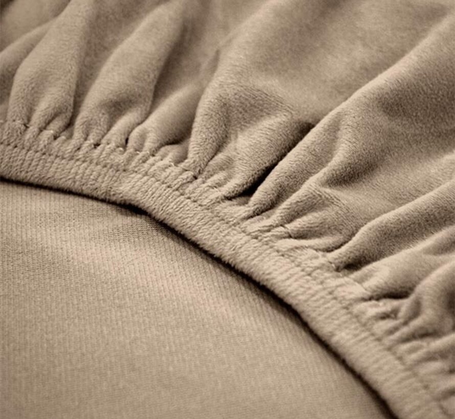 Hoeslaken - Taupe Velvet