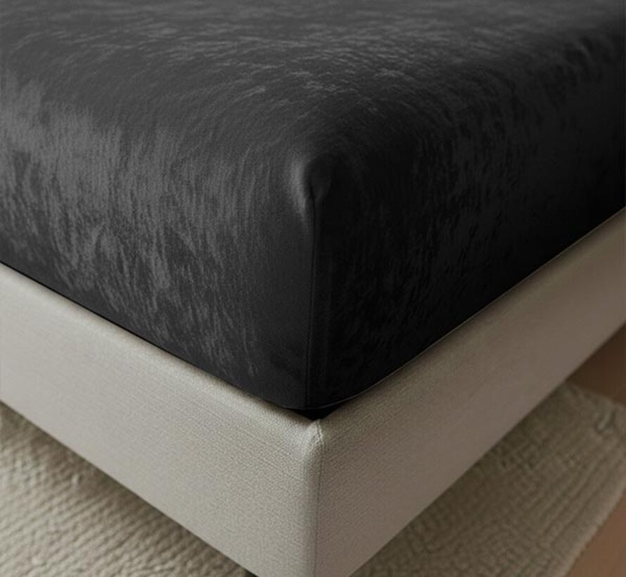 Hoeslaken - Zwart Velvet