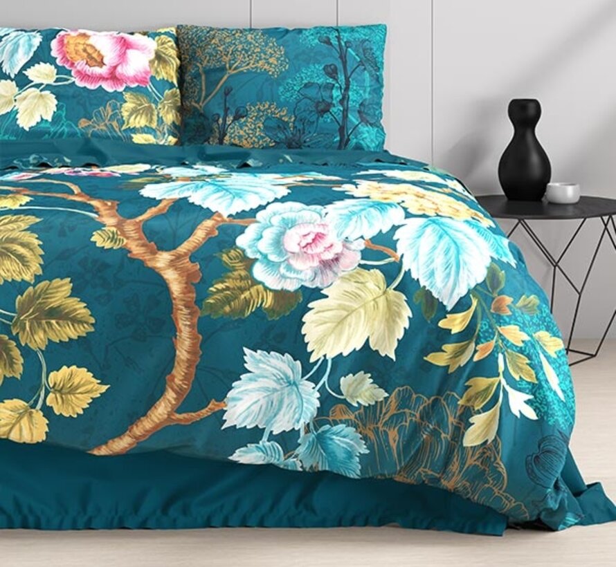 Chanda - Blauw Dekbedovertrek