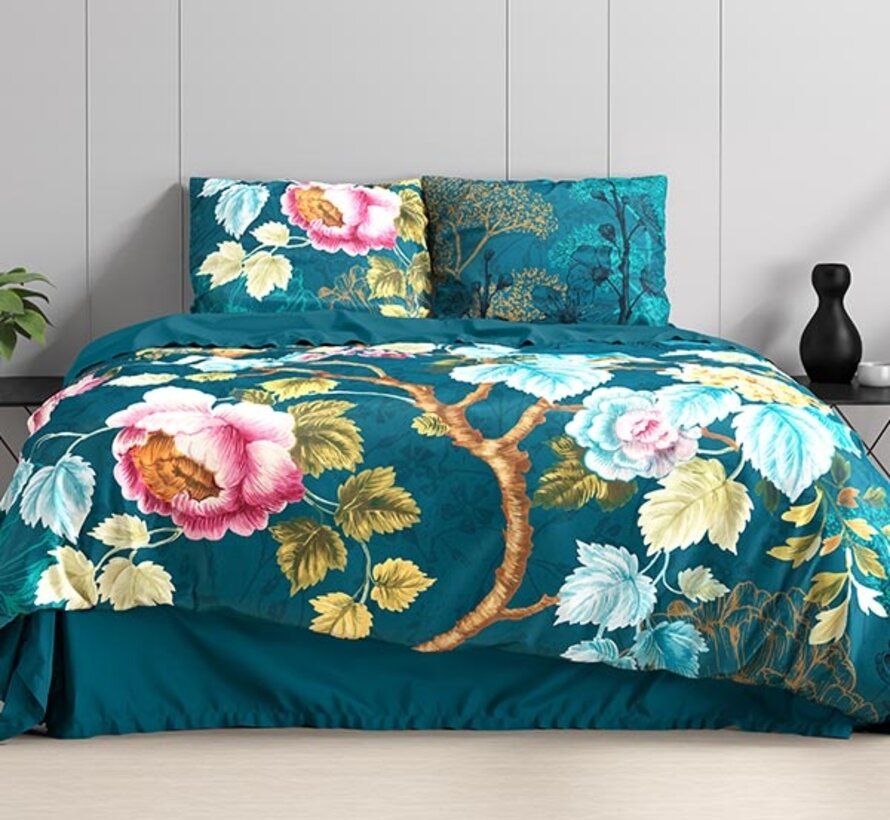 Chanda - Blauw Dekbedovertrek