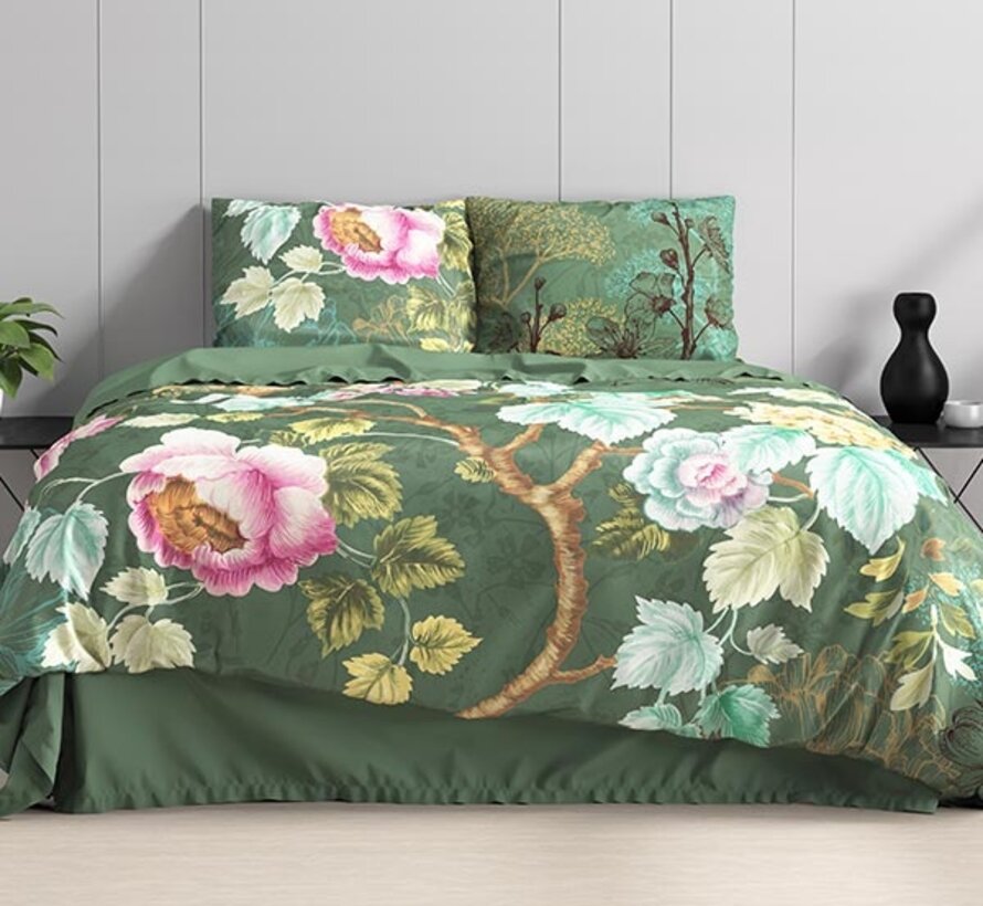 Chanda - Olijfgroen Dekbedovertrek