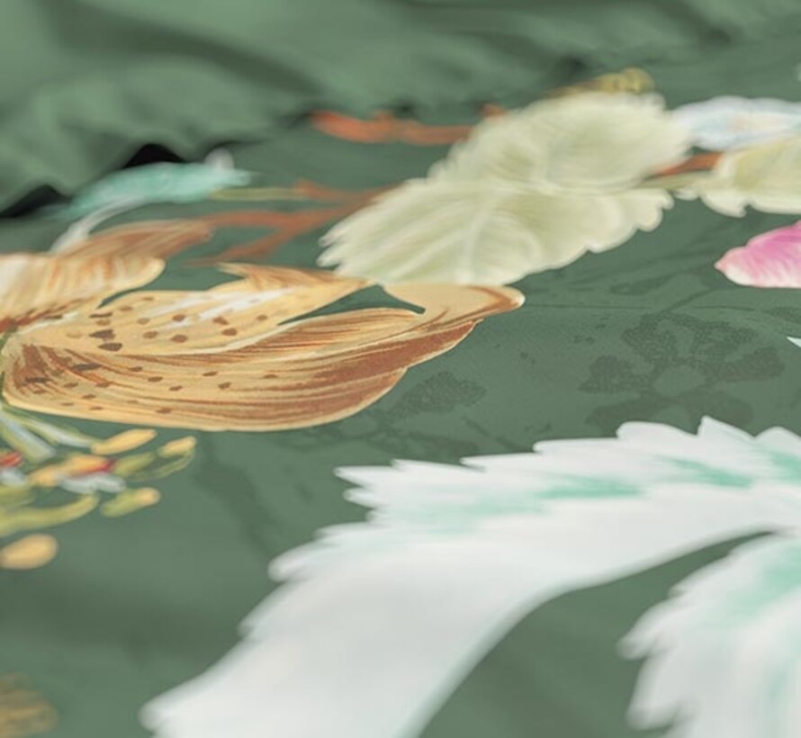 Chanda - Olijfgroen Dekbedovertrek