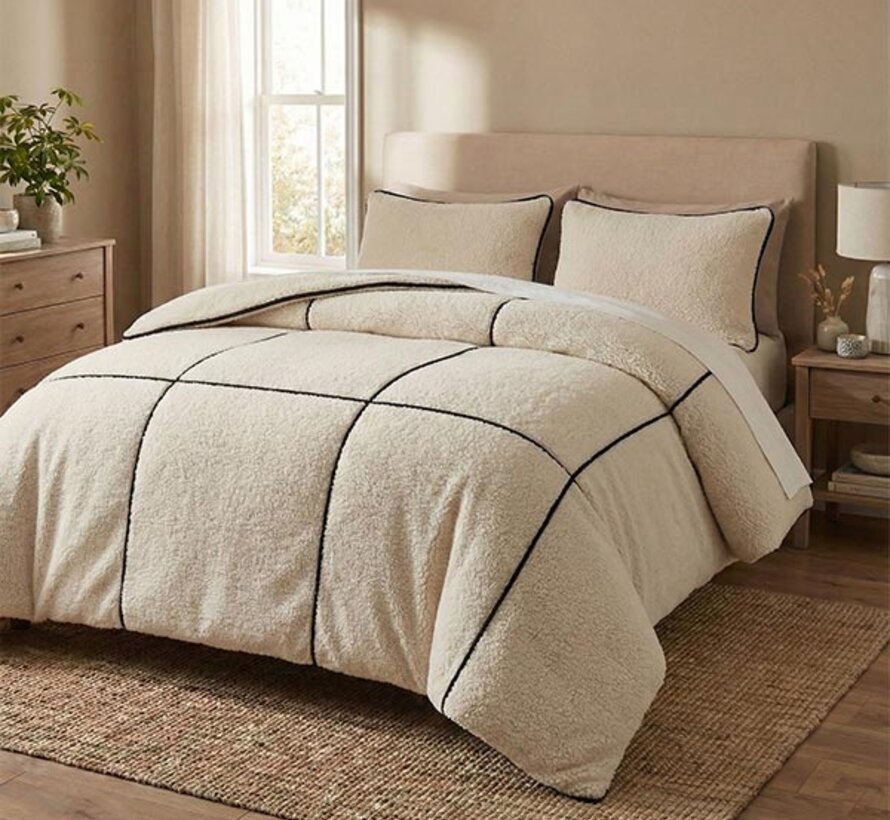 Trim Teddy - Beige Dekbedovertrek