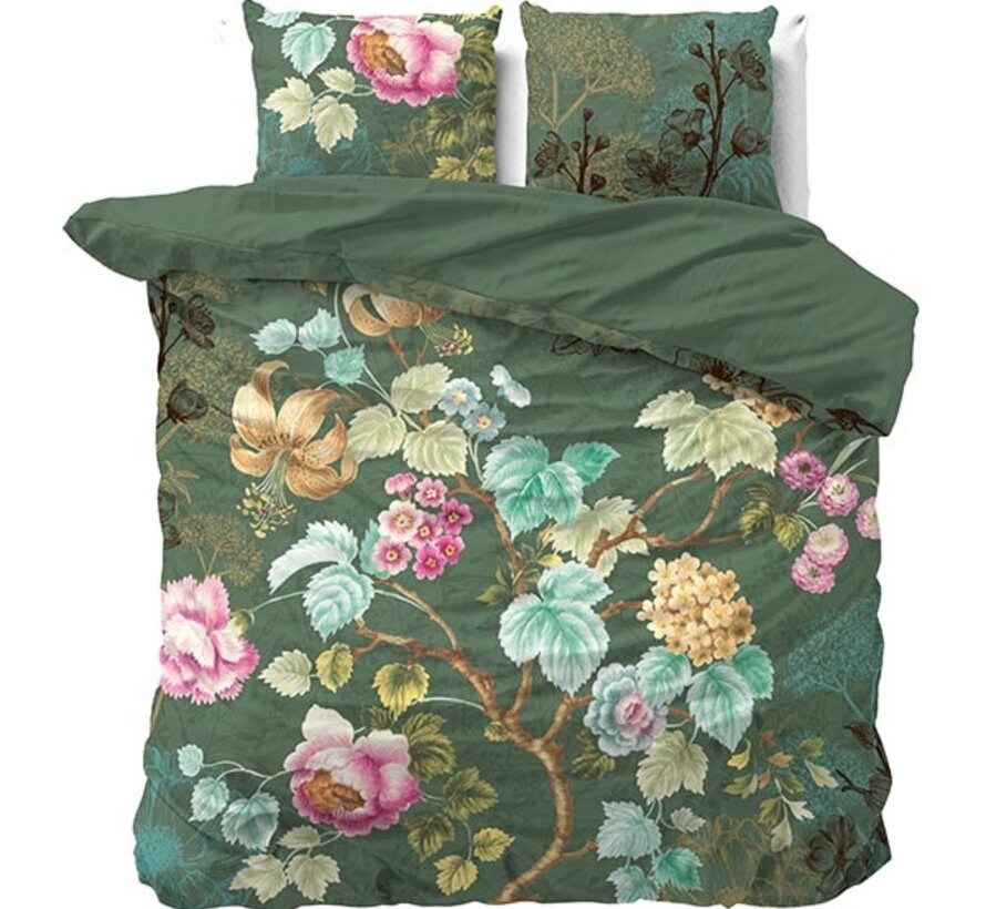 Chanda - Olijfgroen Dekbedovertrek