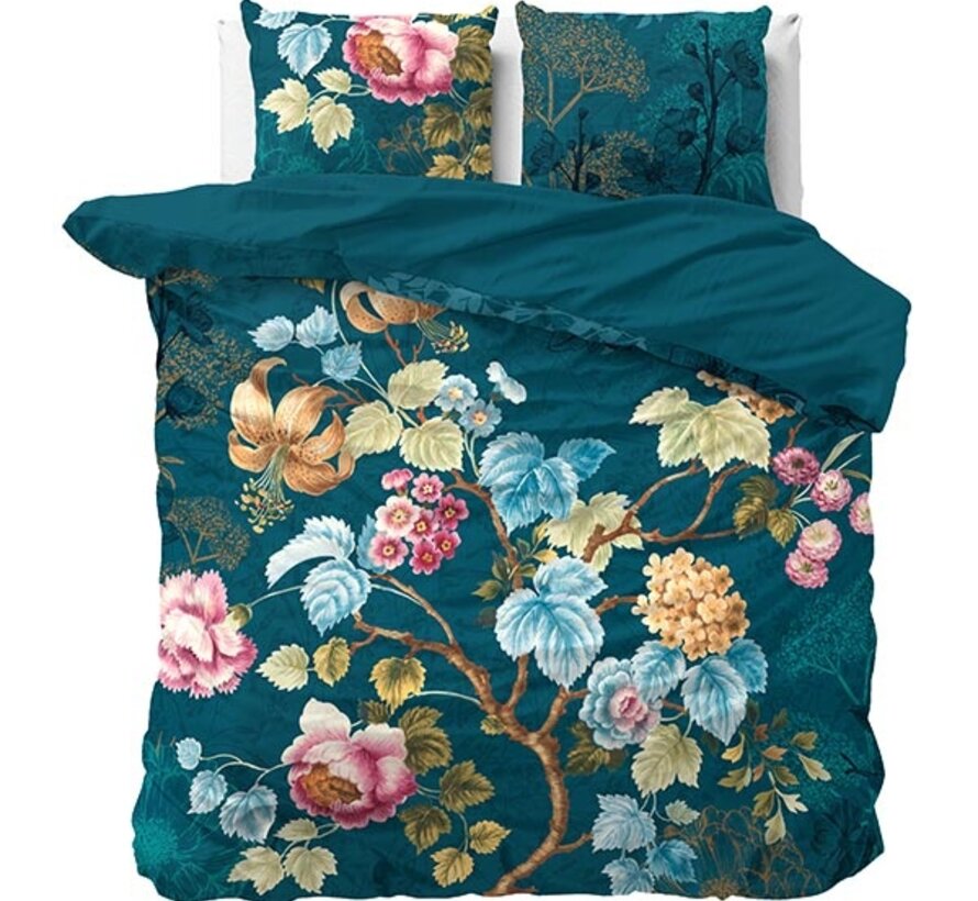 Chanda - Blauw Dekbedovertrek