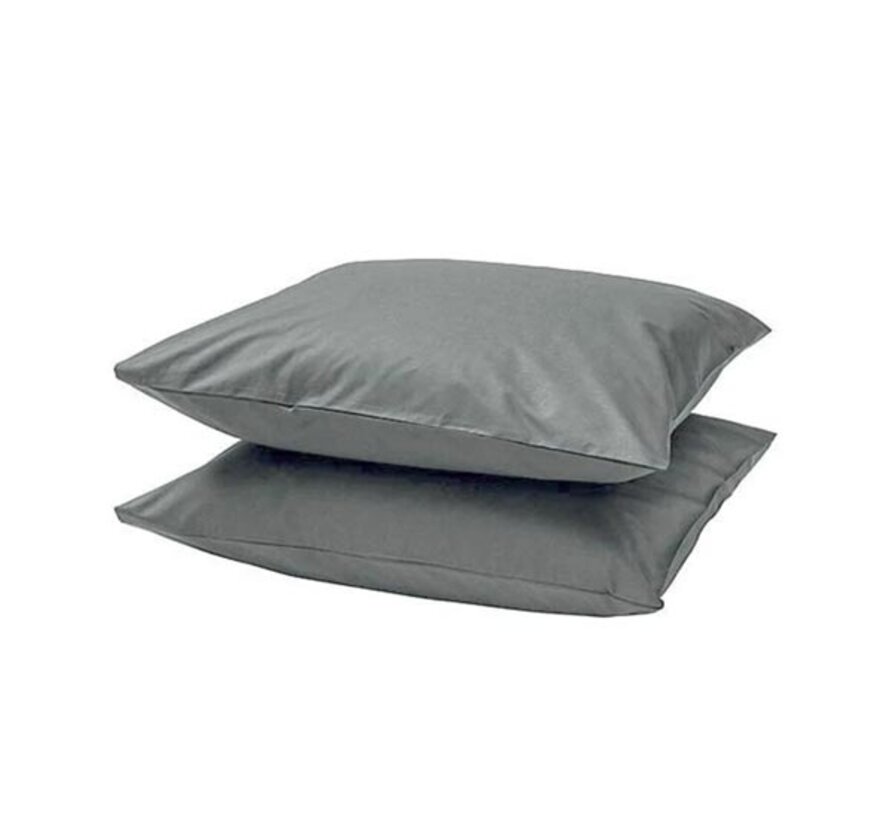 2-Pack: Kussenslopen - Perkaal Katoen  - Antraciet
