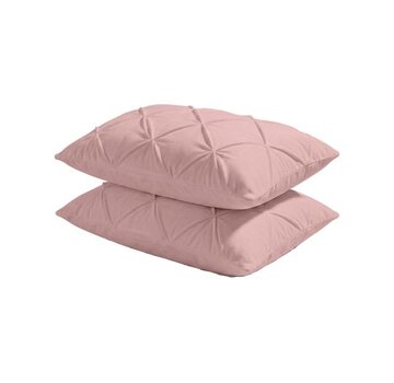 Whitelabel 2-Pack: Kussenslopen - Roze Velvet Diamond Pintuck