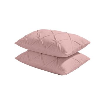 Whitelabel 2-Pack: Kussenslopen - Roze Velvet Diamond Pintuck