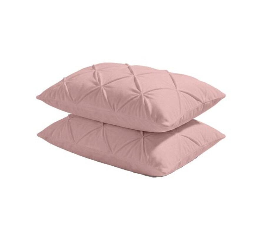 2-Pack: Kussenslopen - Roze Velvet Diamond Pintuck