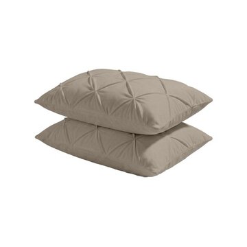 Whitelabel 2-Pack: Kussenslopen - Licht Taupe Velvet Diamond Pintuck