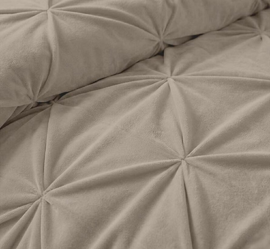 Dekbed Zonder Overtrek - Licht Taupe Velvet Diamond Pintuck