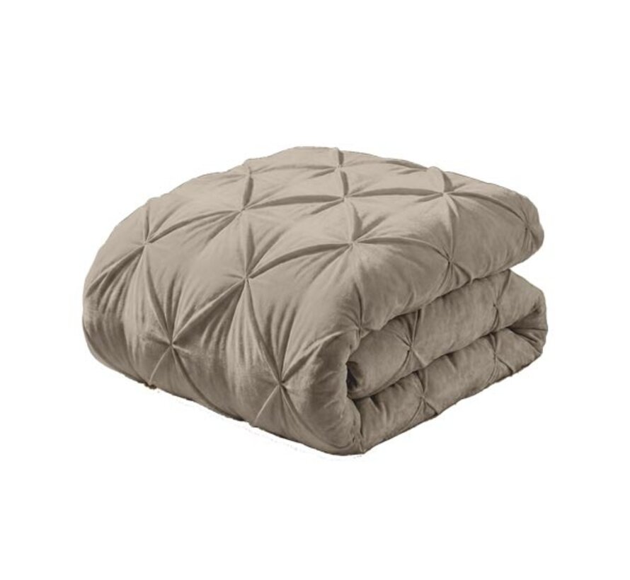 Dekbed Zonder Overtrek - Licht Taupe Velvet Diamond Pintuck