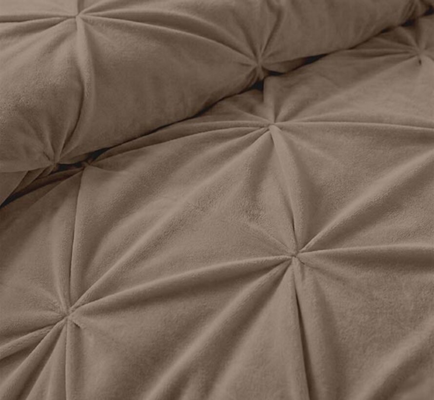 Dekbed Zonder Overtrek - Taupe Velvet Diamond Pintuck