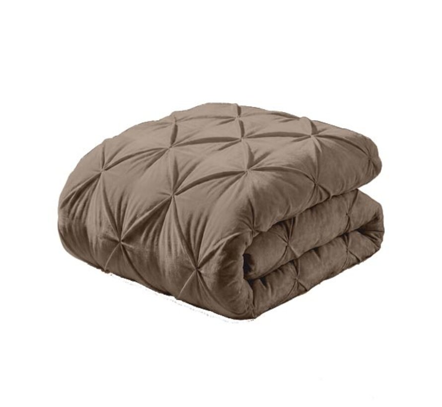 Dekbed Zonder Overtrek - Taupe Velvet Diamond Pintuck