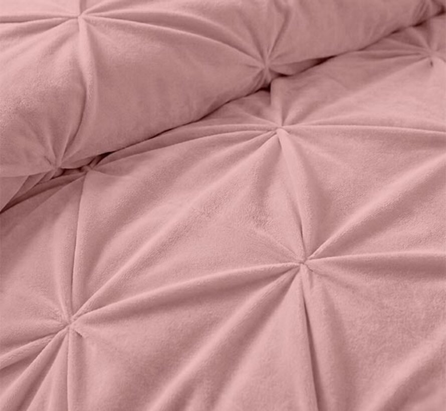Dekbed Zonder Overtrek - Roze Velvet Diamond Pintuck