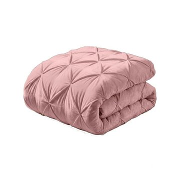 Whitelabel Dekbed Zonder Overtrek - Roze Velvet Diamond Pintuck