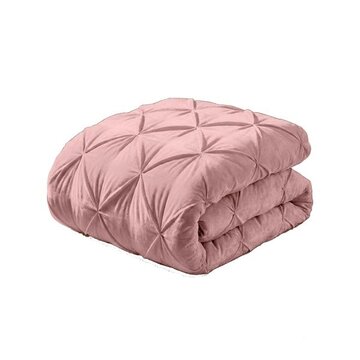 Whitelabel Dekbed Zonder Overtrek - Roze Velvet Diamond Pintuck