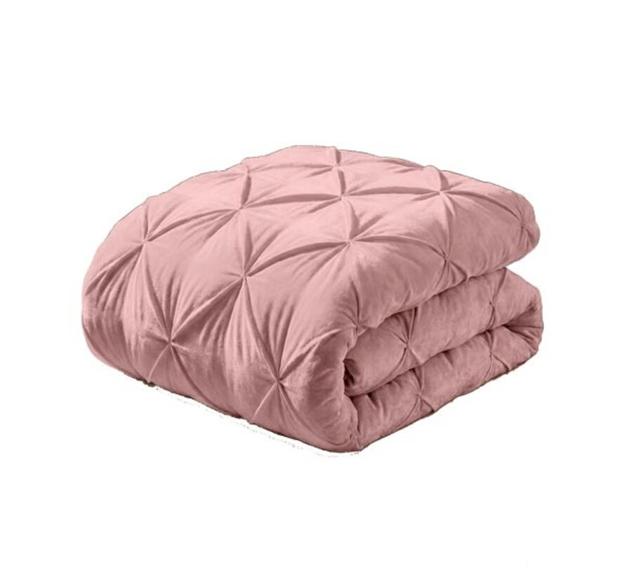 Dekbed Zonder Overtrek - Roze Velvet Diamond Pintuck