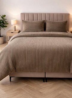 Sleeptime Rib Teddy - Taupe Dekbedovertrek